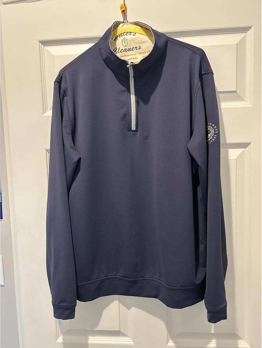 PETER MILLAR 1/4 Zip Golf Pullover Sweater Shirt Size L Navy